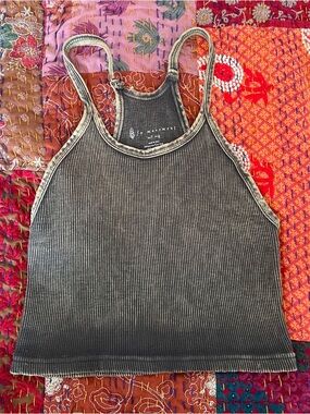 FP Movement by Free People Ribbed Tank Top in Washed Gray